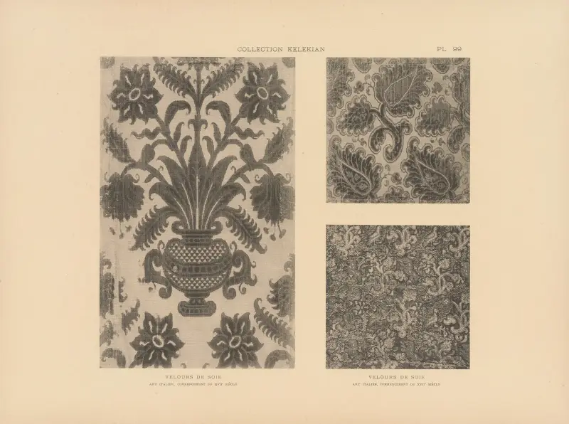 Kelekianska samlingen; Orientens och Venedigs tyger och mattor Pl.099 av Jules Guiffrey