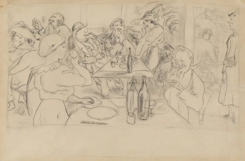 Caféscen av Jules Pascin