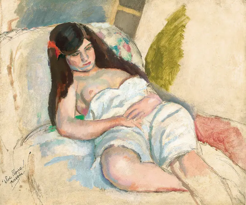 Femme Étendue av Jules Pascin
