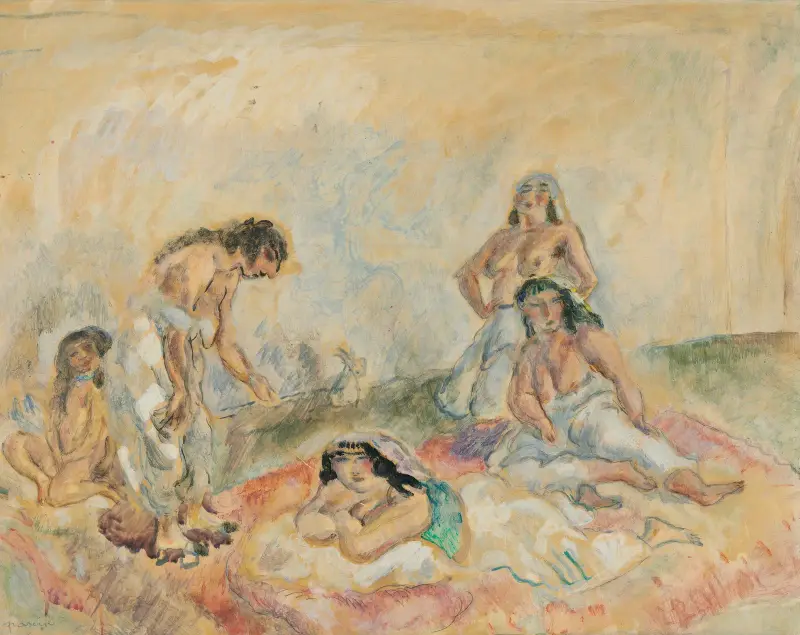 Kvinnor i salongen av Jules Pascin