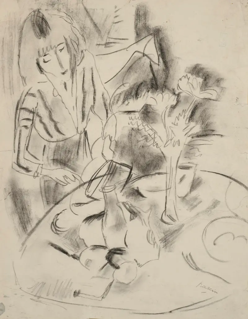Hermine vid bordet av Jules Pascin