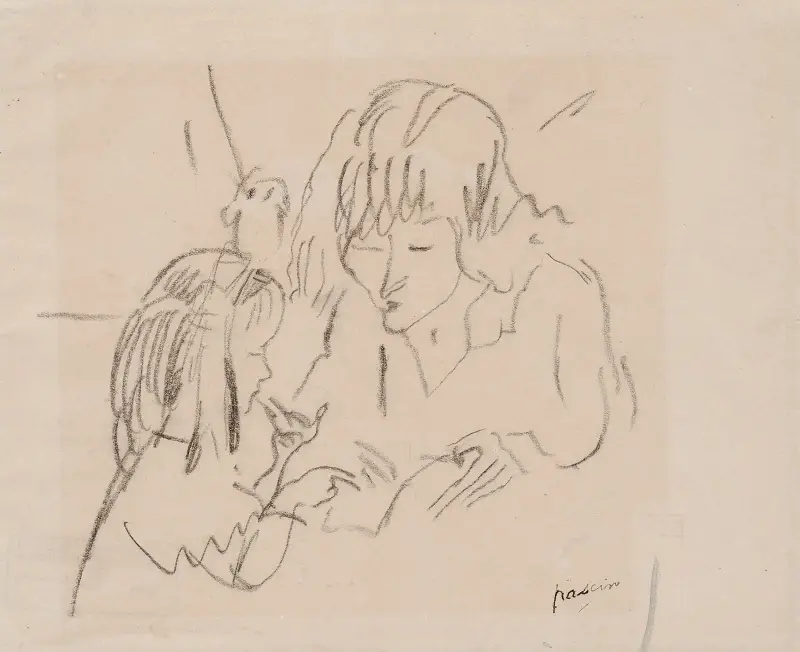 Hermine David och hennes dotter av Jules Pascin