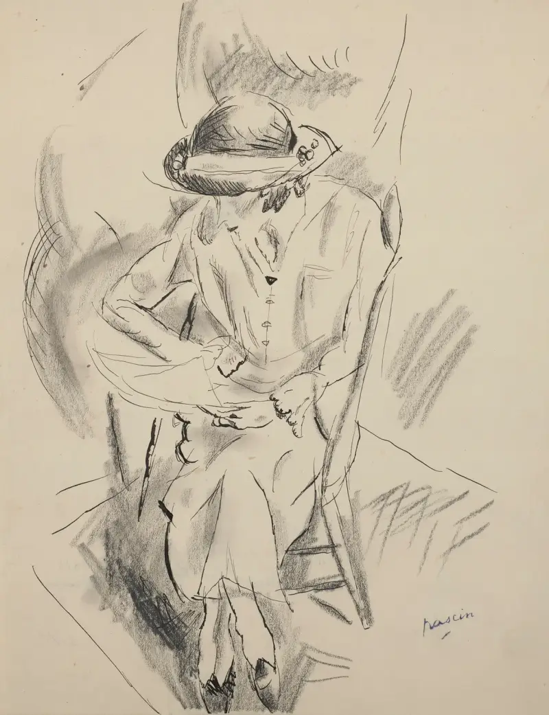 Hermine David lisant av Jules Pascin