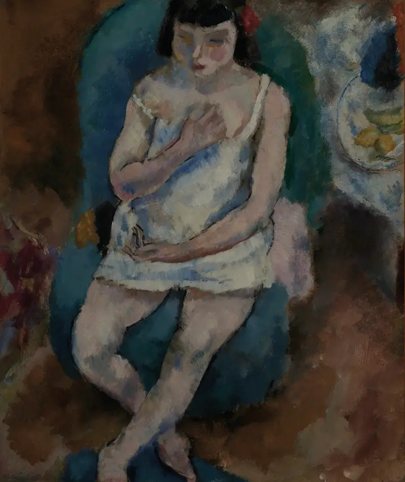 Ung flicka i skjorta av Jules Pascin