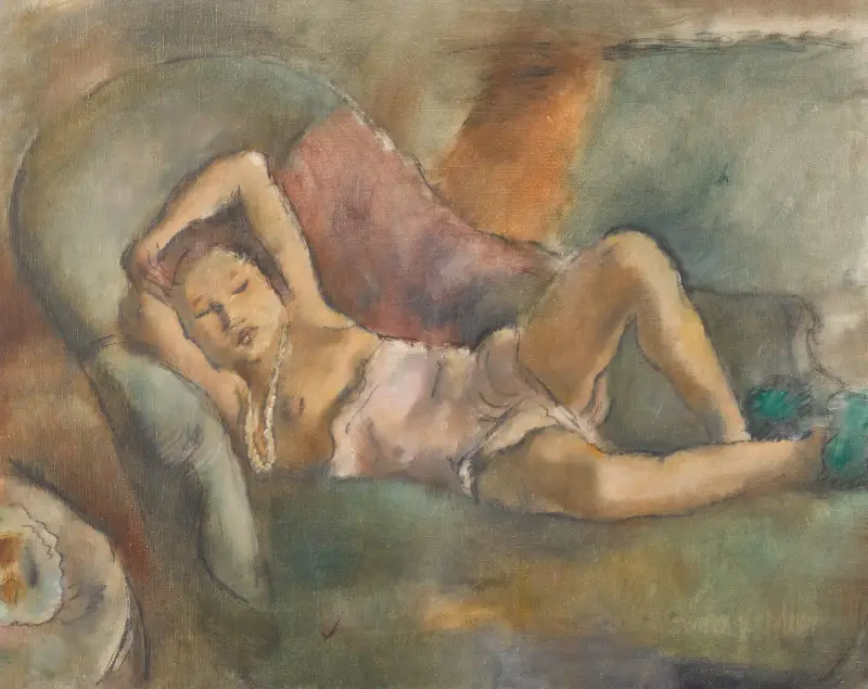 La fille endormie av Jules Pascin