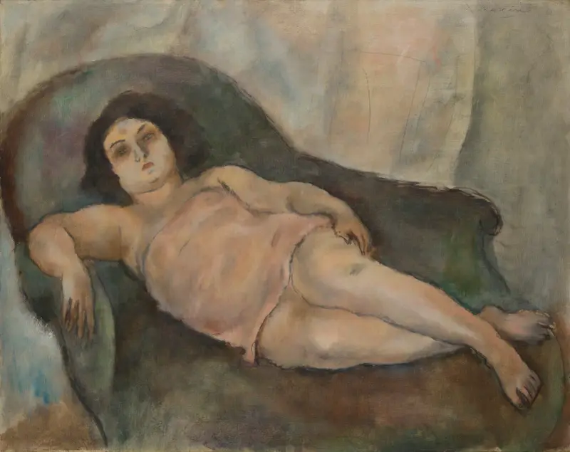 Modellen i rosa skjorta av Jules Pascin