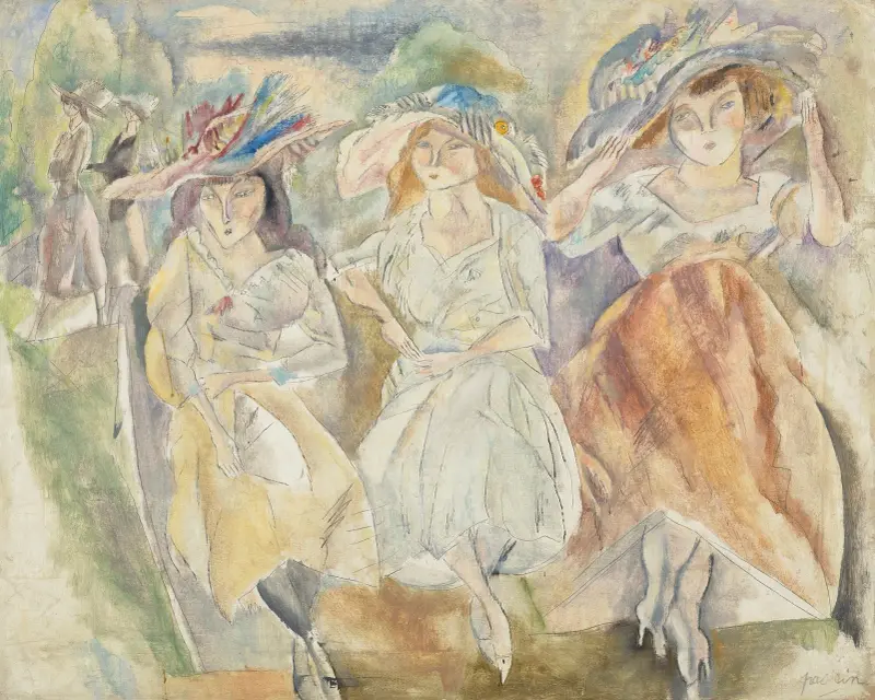 Les grands chapeaux av Jules Pascin