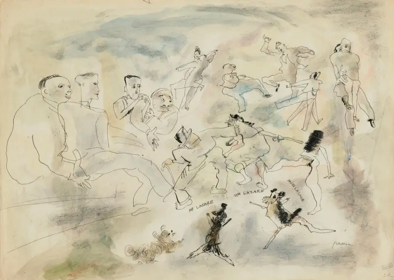 Mr Lazare, Mrs Lazare, Miss Lazare av Jules Pascin