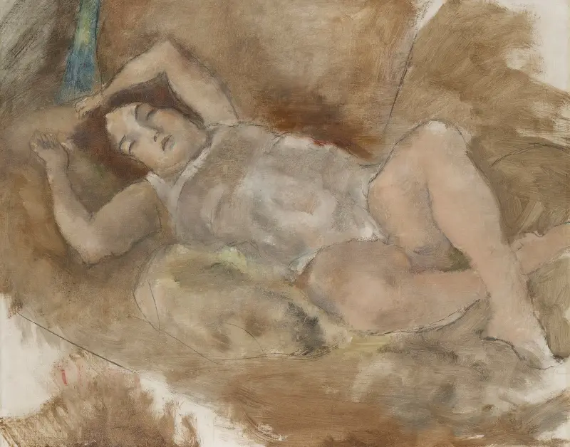 Liggande naken av Jules Pascin