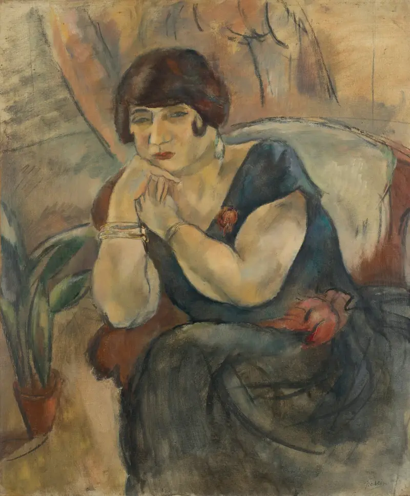 Porträtt av Madame Jeanne Salmon av Jules Pascin