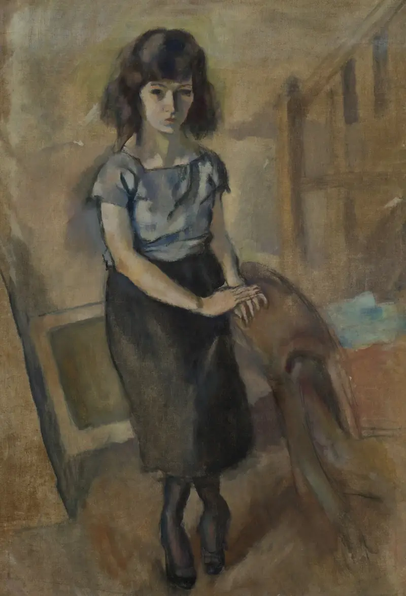 Porträtt av en stående kvinna av Jules Pascin