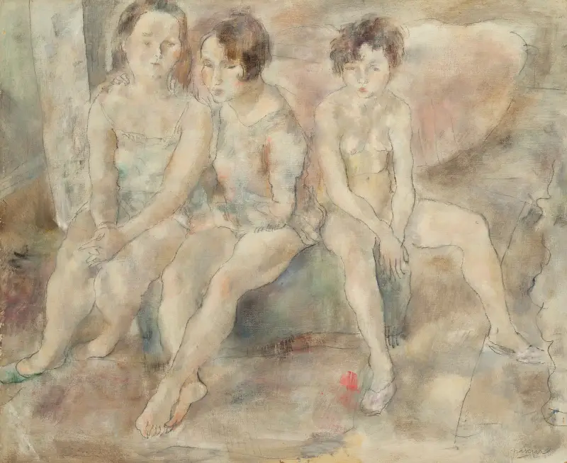 Tre unga flickor av Jules Pascin