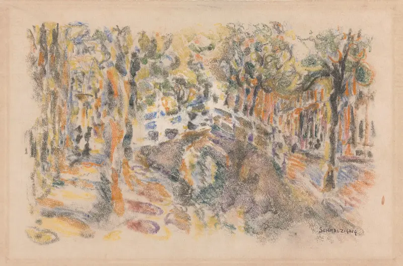 Kanal mit Brücke von Jules Schmalzigaug