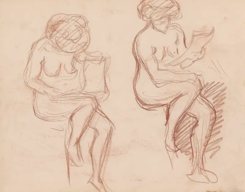 Dwie siedzące kobiety, Jules Schmalzigaug
