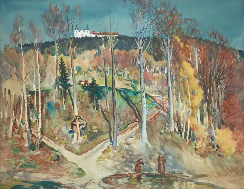 Trädgård (Skogsbrant vid Maria Taferl i Wachau) av Julian Falat