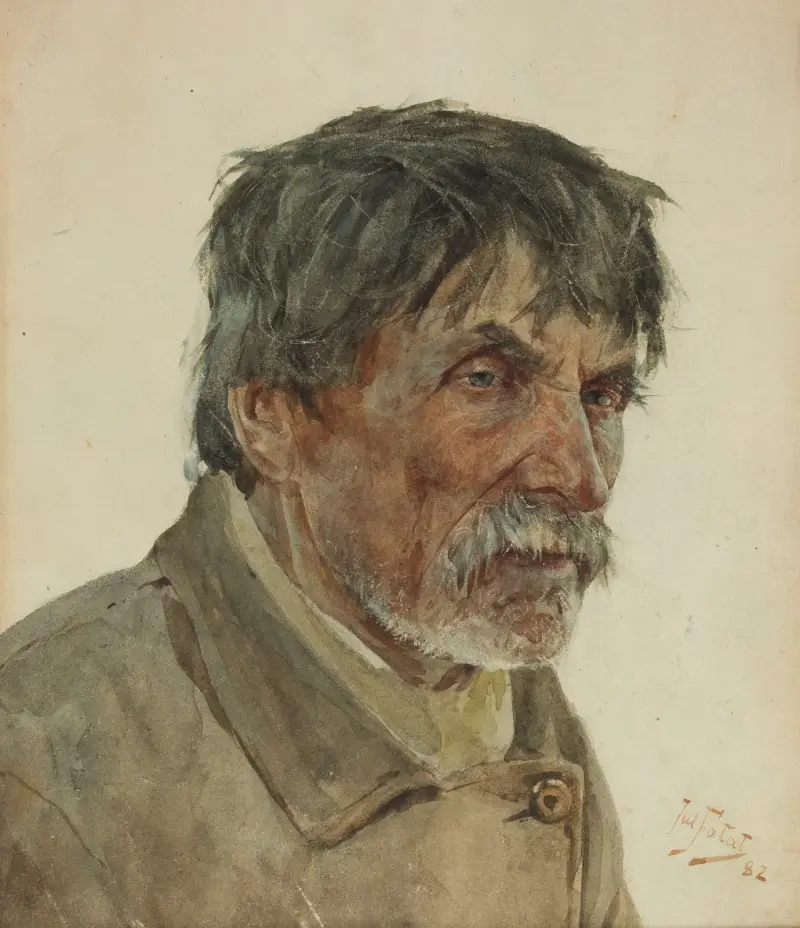 Head of a peasant from Samogitia av Julian Falat