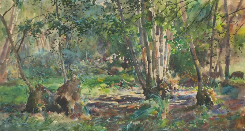 Inne i en skog med rådjur av Julian Falat