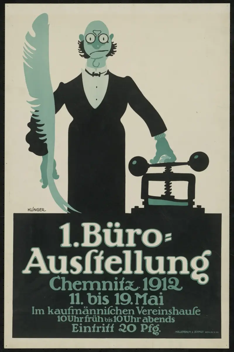 1. Kontorsutställning i Chemnitz av Julius Klinger