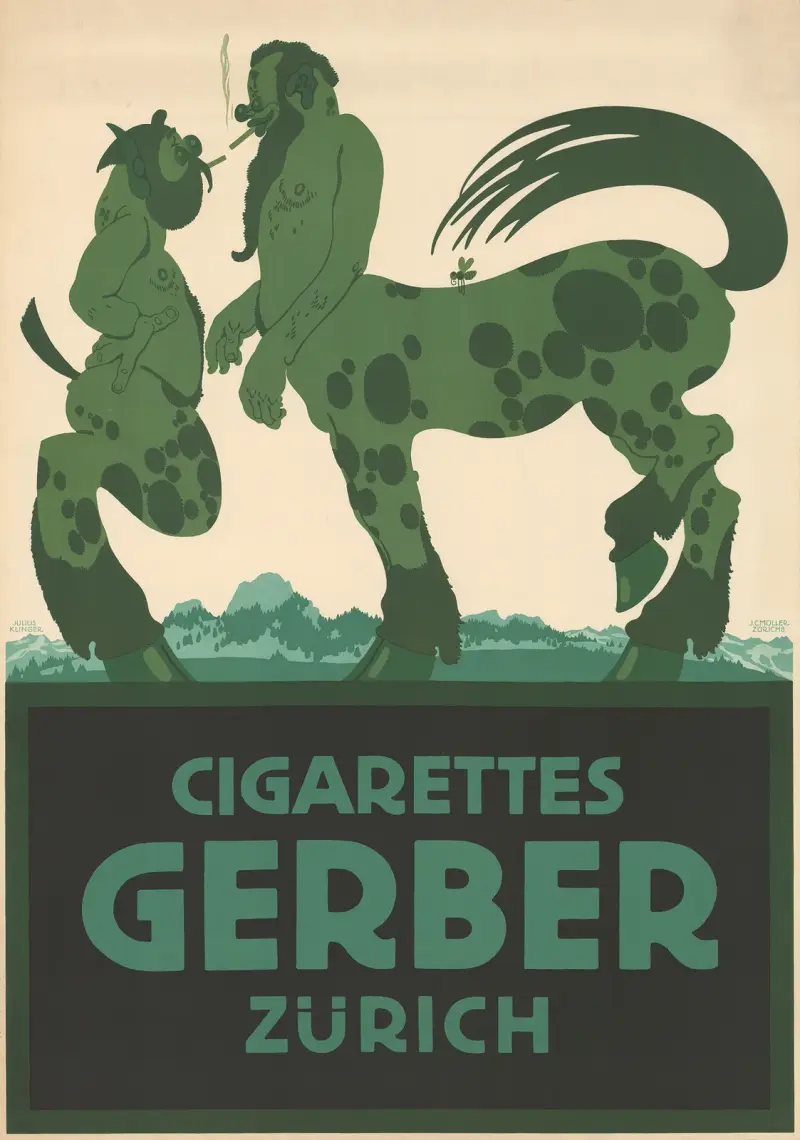 Cigarettes Gerber Zürich av Julius Klinger
