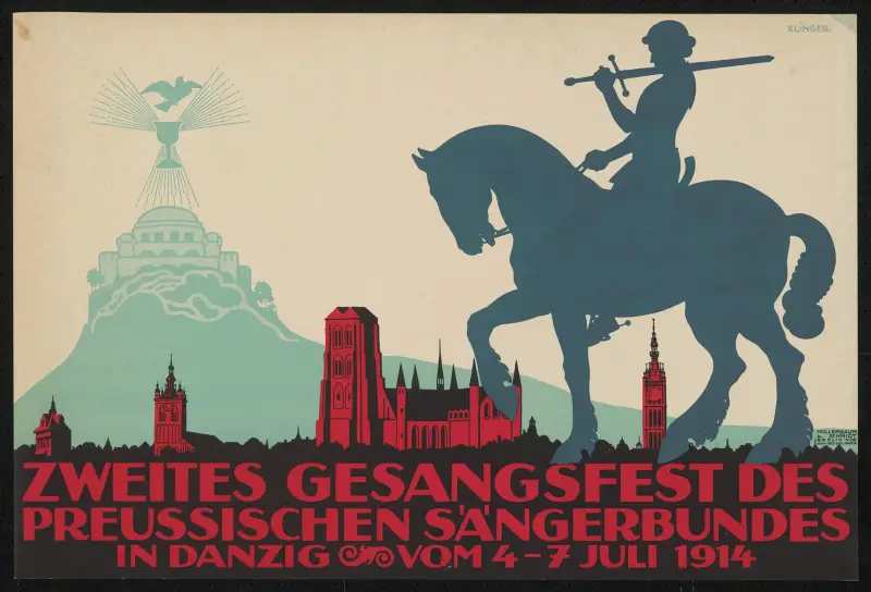 Sångarfest för preussiska sångarförbundet i Danzig av Julius Klinger