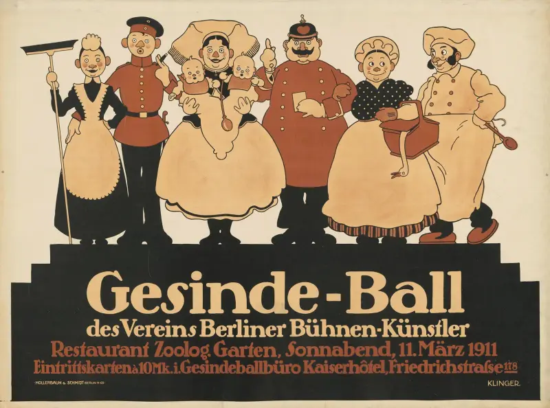 Gesindeball för Föreningen Berliner Bühnenkünstler av Julius Klinger