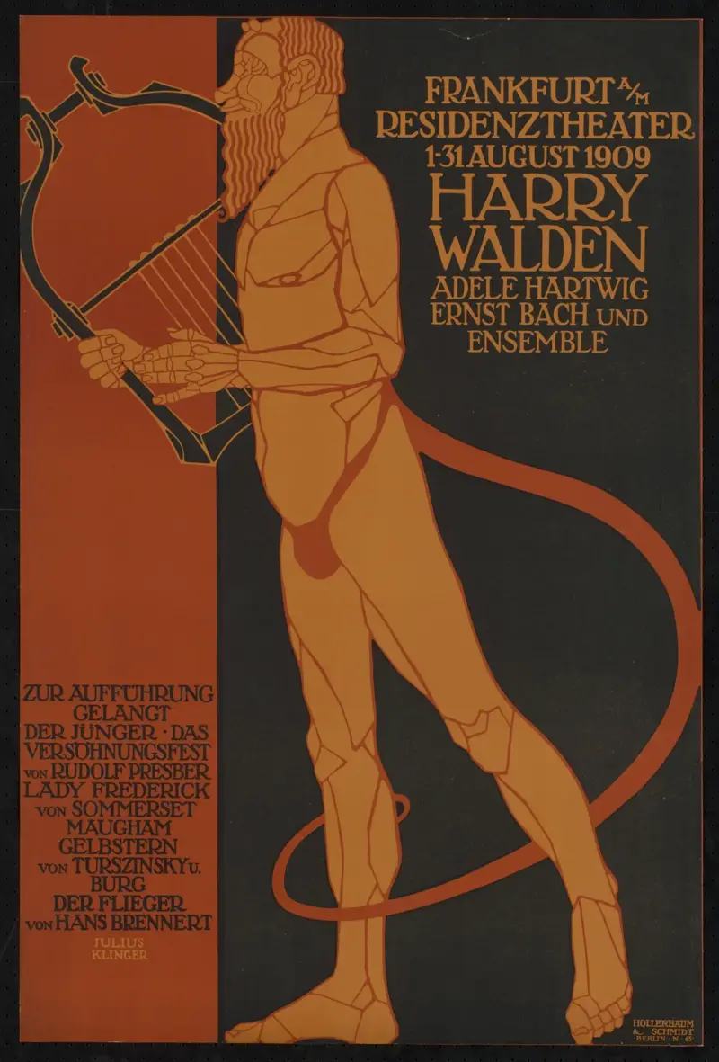 Harry Walden, Adele Hartwig, Ernst Bach und Ensemble im Residenztheater Frankfurt am Main av Julius Klinger