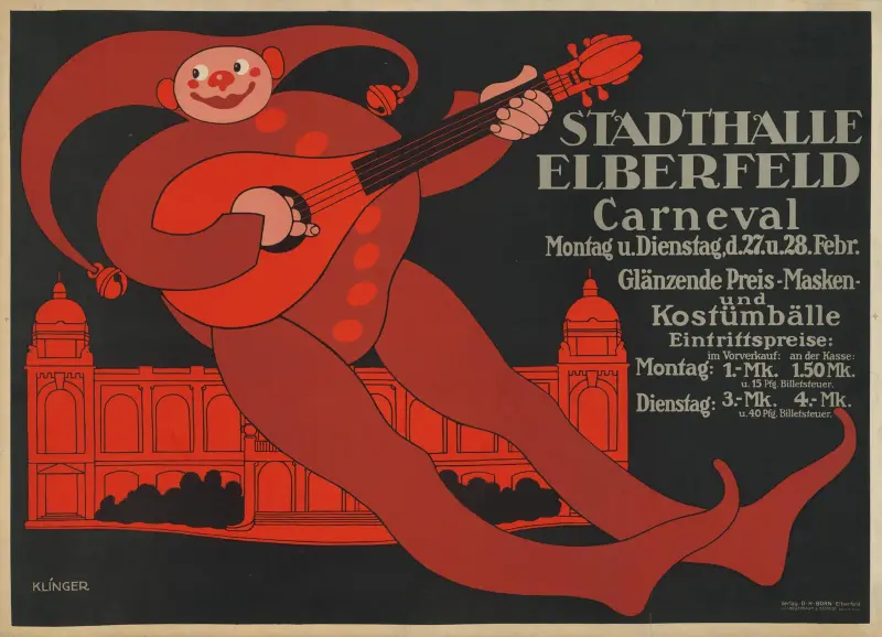 Karneval i Stadthalle Elberfeld av Julius Klinger