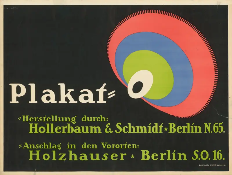 Plakat-Herstellung durch Hollerbaum und Schmidt, – Anschlag Holzhauser av Julius Klinger