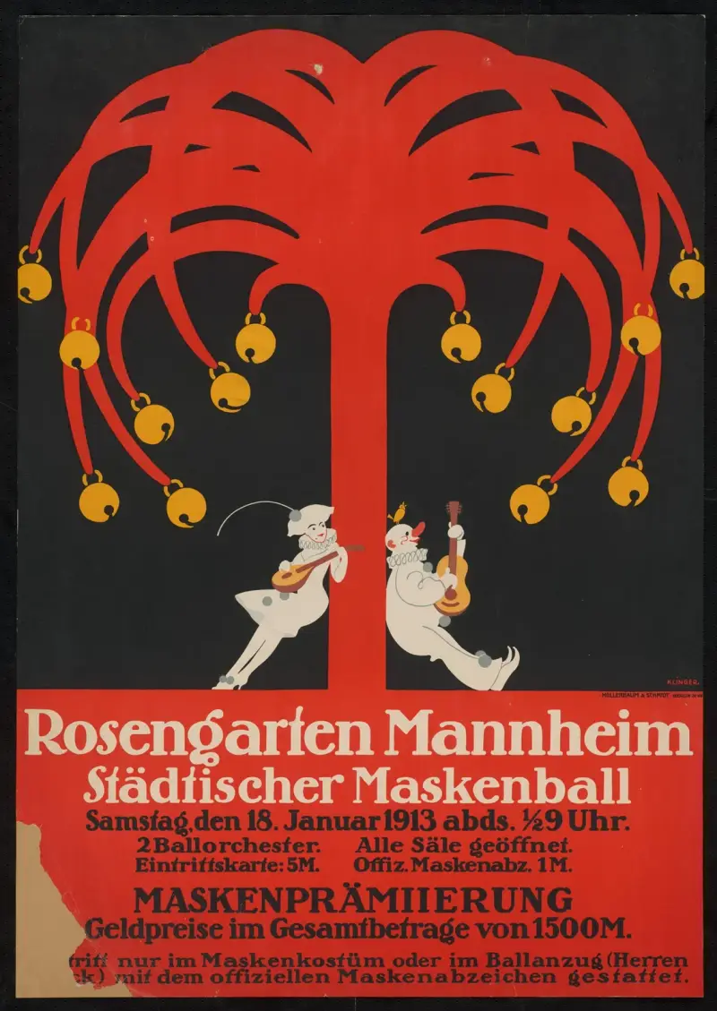 Stadsmaskerad i Rosengarten Mannheim av Julius Klinger