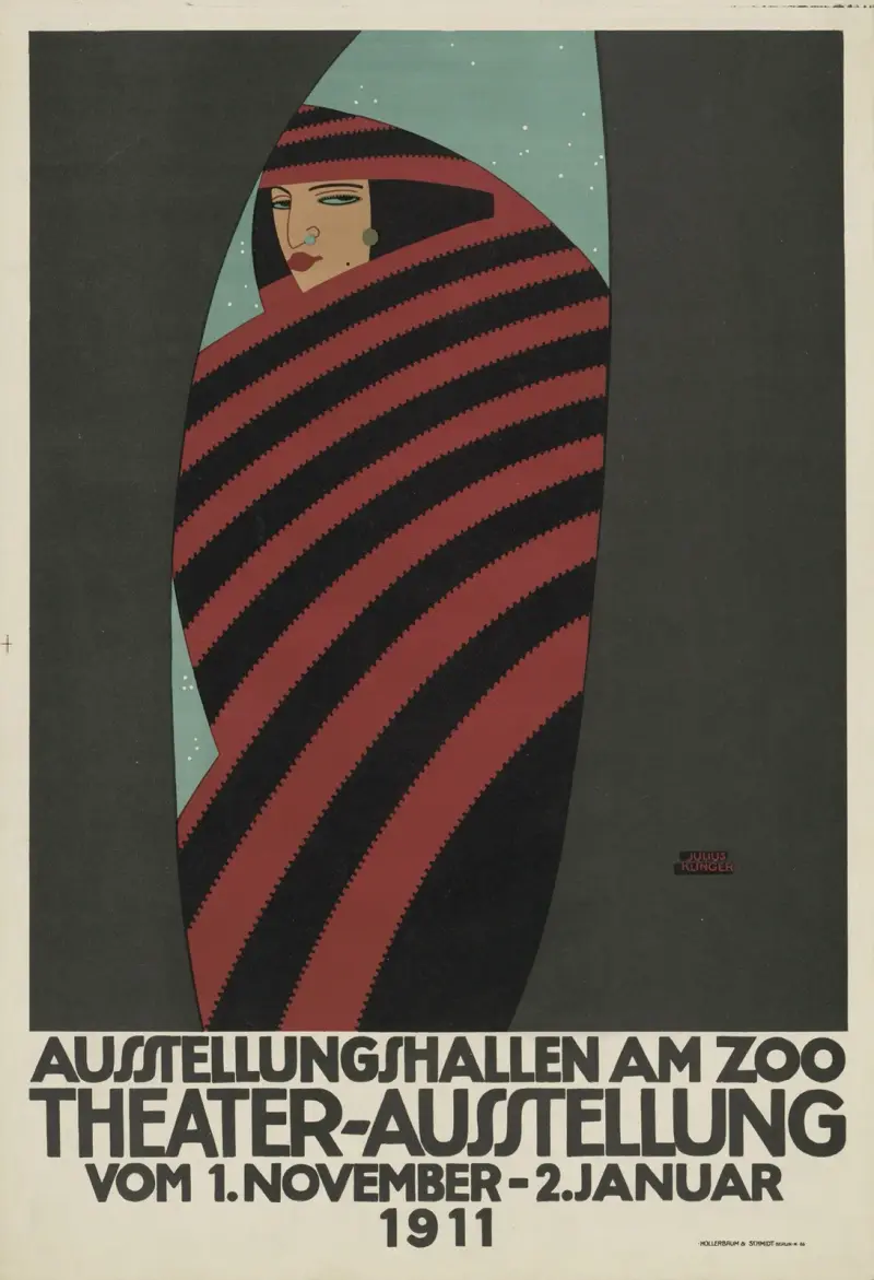 Teaterutställning i utställningshallarna vid Zoo av Julius Klinger