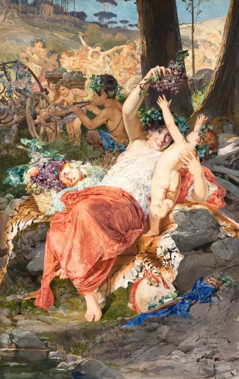 Bakchant, 1882, Julius Kronberg