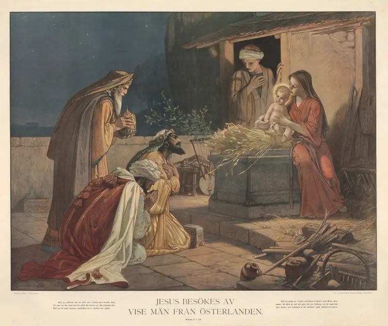 Jesus besöks av vise män från Österlanden av Julius Kronberg