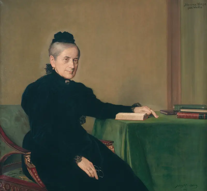 Johanna Kempe, född Wallis (1818-1909) av Julius Kronberg