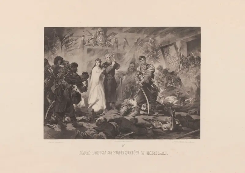 Bohun attacks the Kurcewicze in Rozłogi av Juliusz Kossak