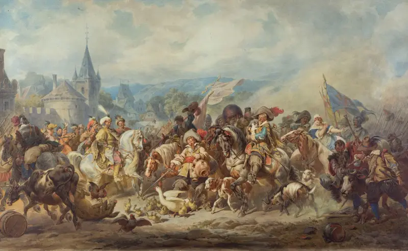 Marknad i Habelschwerde [Bystrzyca Kłodzka] av Juliusz Kossak
