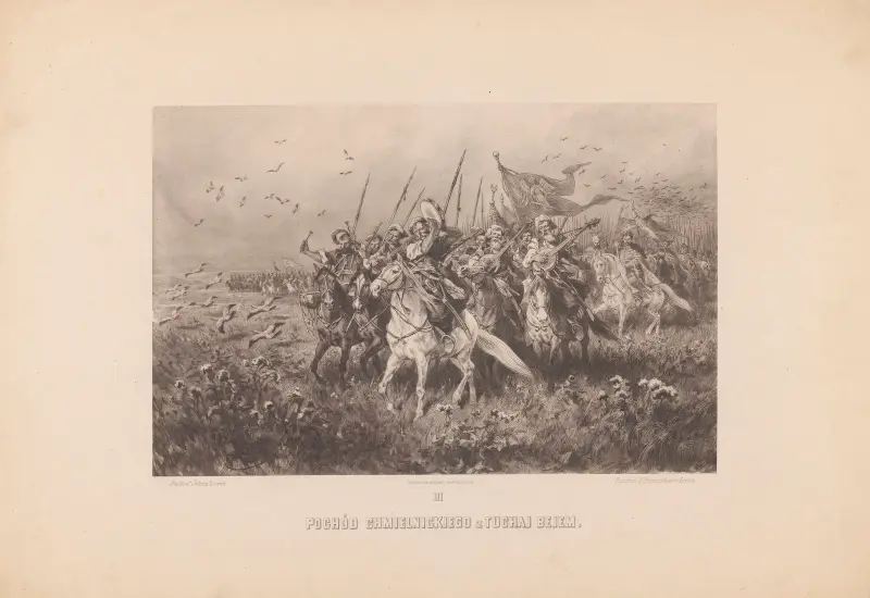 Chmelnitskij marscherar med Tugay Bey av Juliusz Kossak