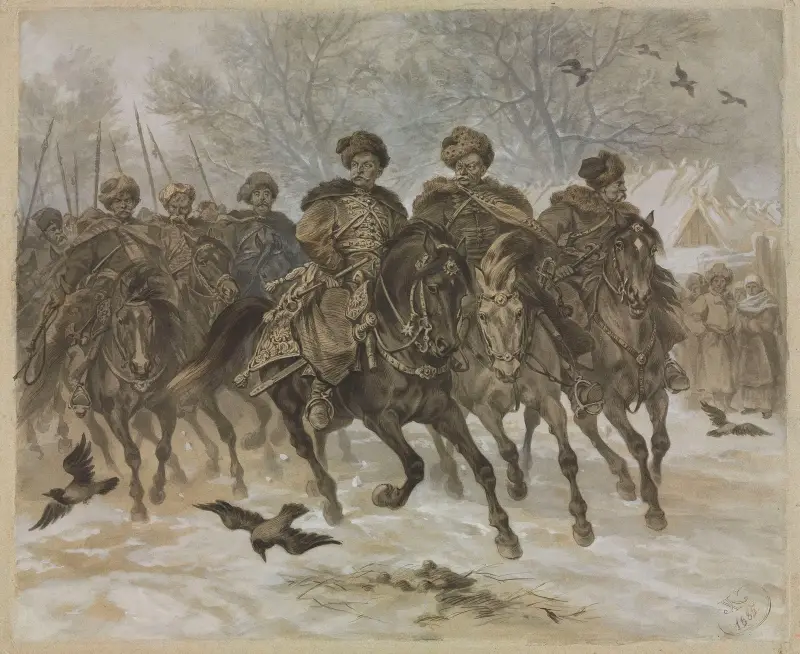 Kmicic company, illustration for Henryk Sienkiewicz’s novel “The Deluge” av Juliusz Kossak