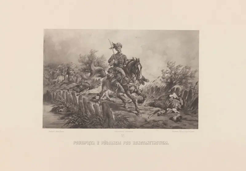 Podbipięta with Półjanem at Konstantynów av Juliusz Kossak