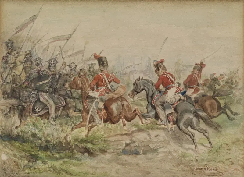 Polska soldater i strid av Juliusz Kossak