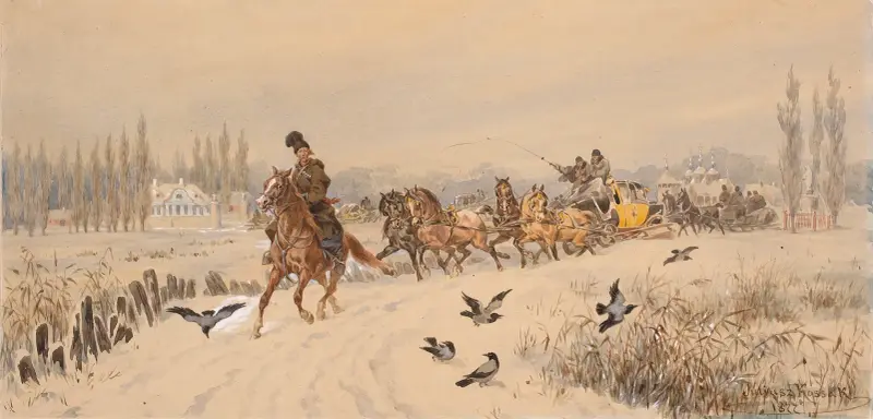 Slädpartaj på hemväg av Juliusz Kossak