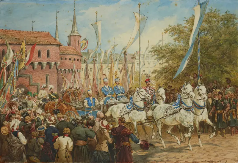 Kejsarens intåg i Kraków av Juliusz Kossak