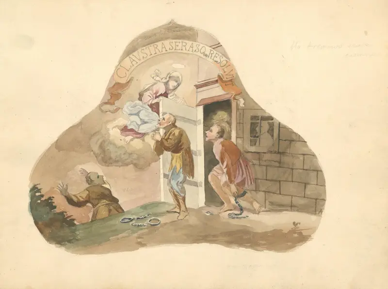 Dwa putta trzymające emblematy Męki Pańskiej., 1912 – nr 1 av Juliusz Makarewicz