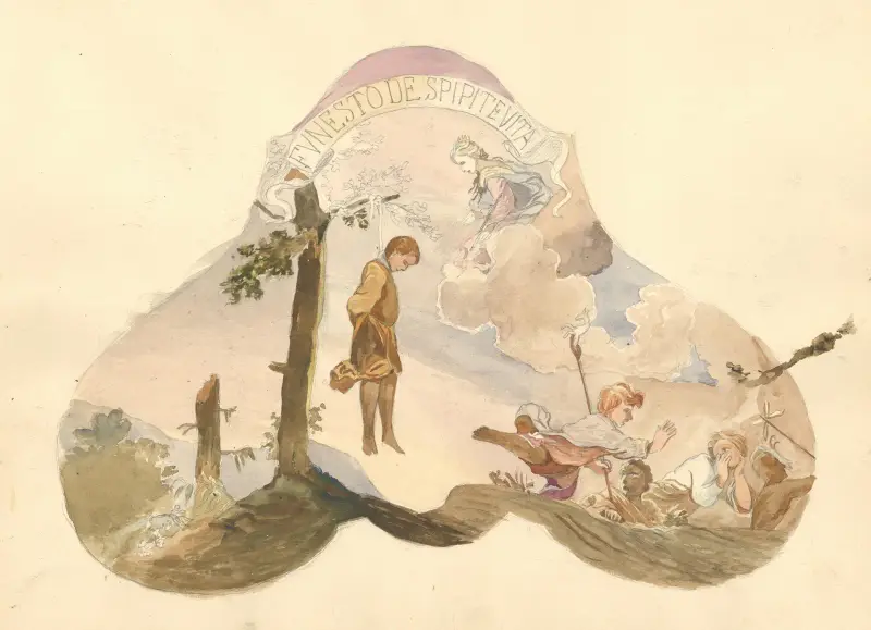 Zwei Engel und ein Putto, Embleme der Passion Christi haltend 8 von Juliusz Makarewicz
