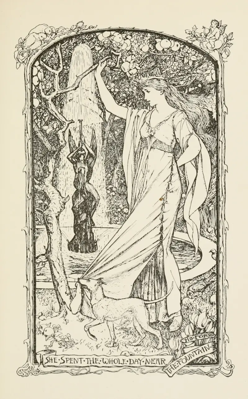 She spent the whole Day near the Fountain av Henry Justice Ford