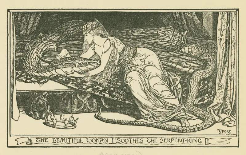 Den vackra kvinnan lugnar ormkungen av Henry Justice Ford