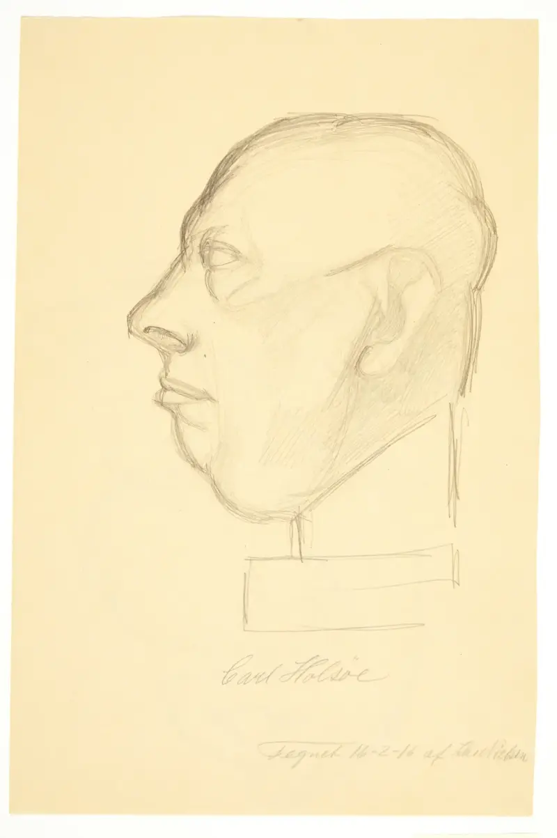 Portræt af maleren Carl Holsøe 1863-1935 av Kai Nielsen