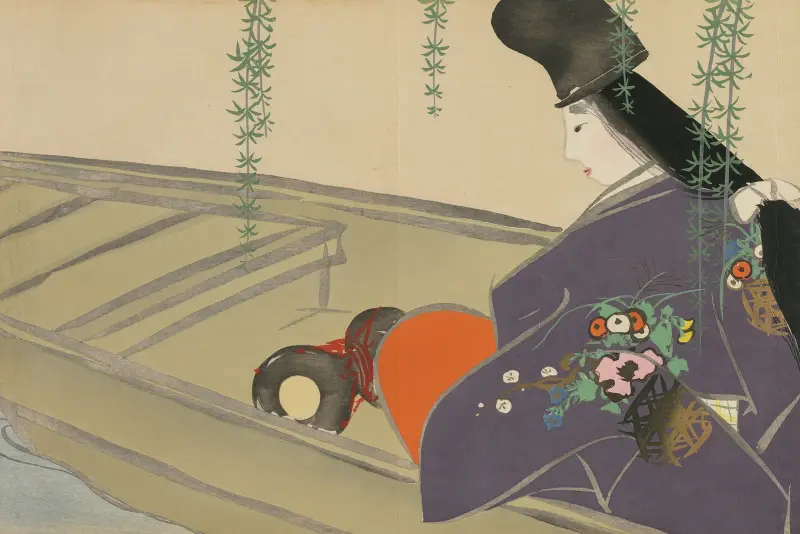 Asazuma in Her Boat (Asazuma-bune) av Kamisaka Sekka