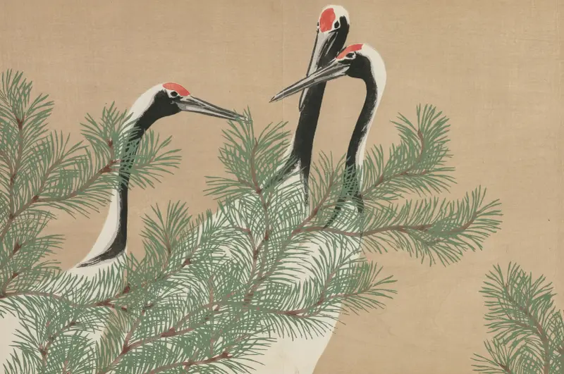 Cranes (Tsuru) av Kamisaka Sekka