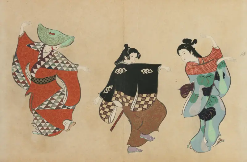 Dans (Odori) av Kamisaka Sekka