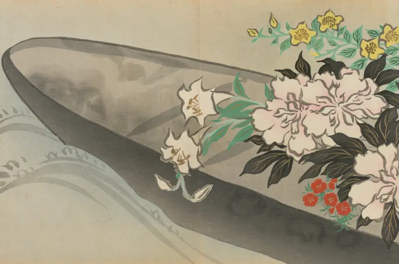 Blomsterbåt (Hanabune) av Kamisaka Sekka